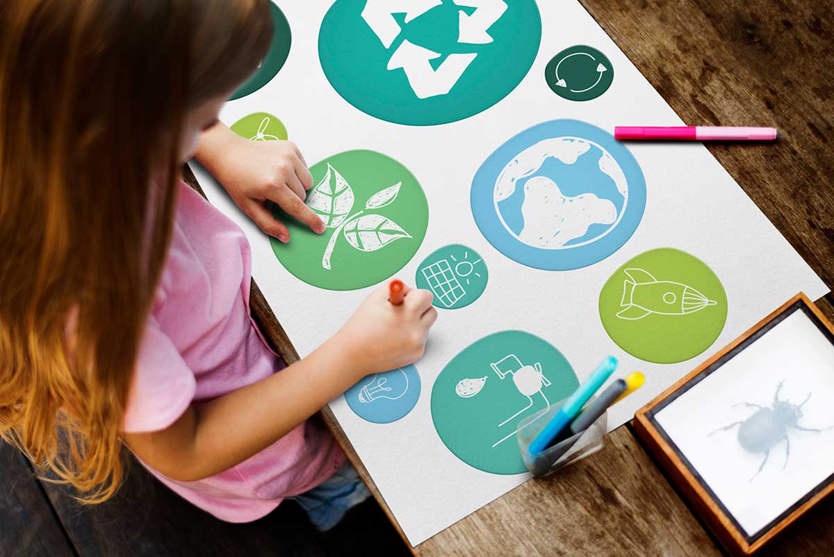 Kid and environment education concept